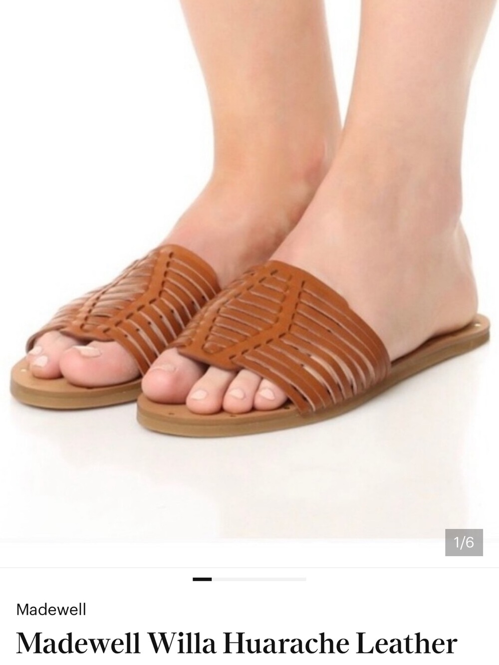 Madewell Willa Huarache Slide Sandals — Tan Brown